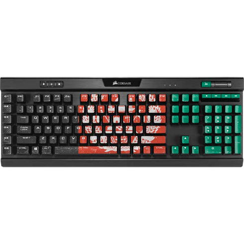 Afghanistan Flag Distressed K95 RGB PLATINUM Mechanical Gaming Keyboard Skin